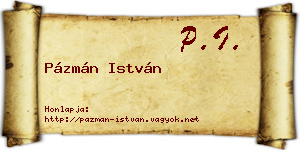 Pázmán István névjegykártya