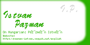 istvan pazman business card